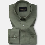 Rezos Olive Plain Premium Cotton Shirt
