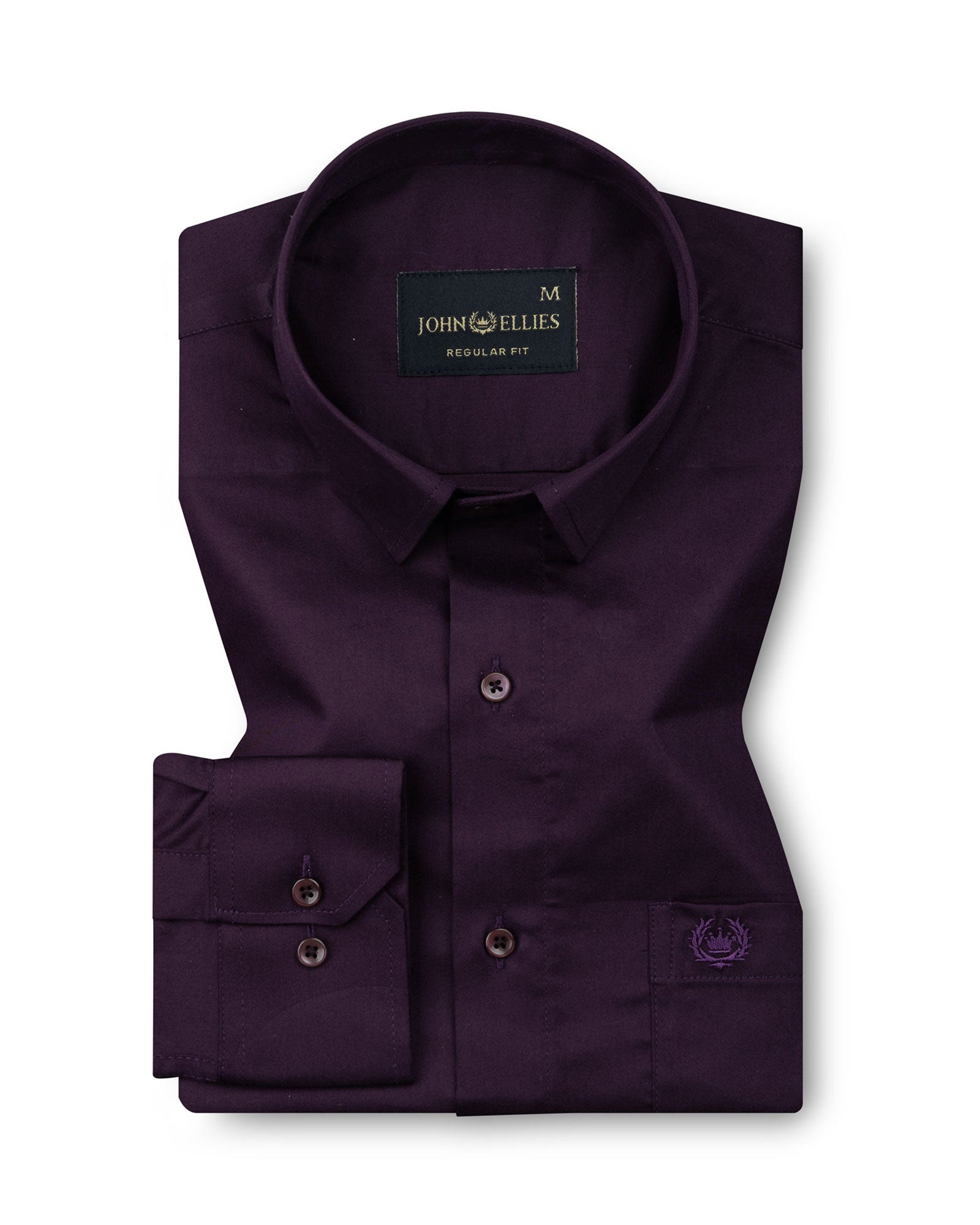 Rezos Purple Plain Premium Cotton Shirt - John Ellies