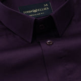 Rezos Purple Plain Premium Cotton Shirt - John Ellies