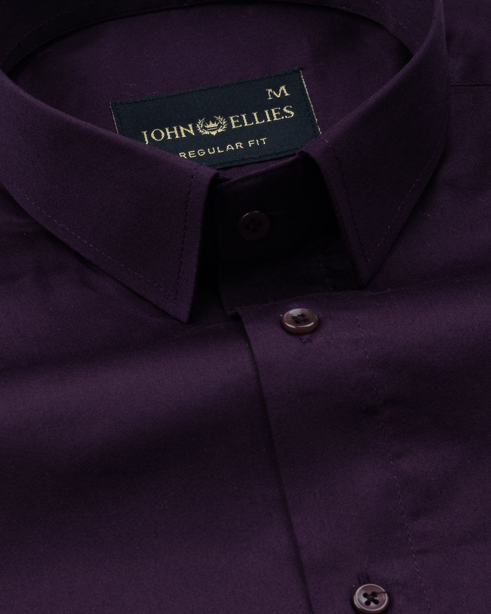 Rezos Purple Plain Premium Cotton Shirt - John Ellies