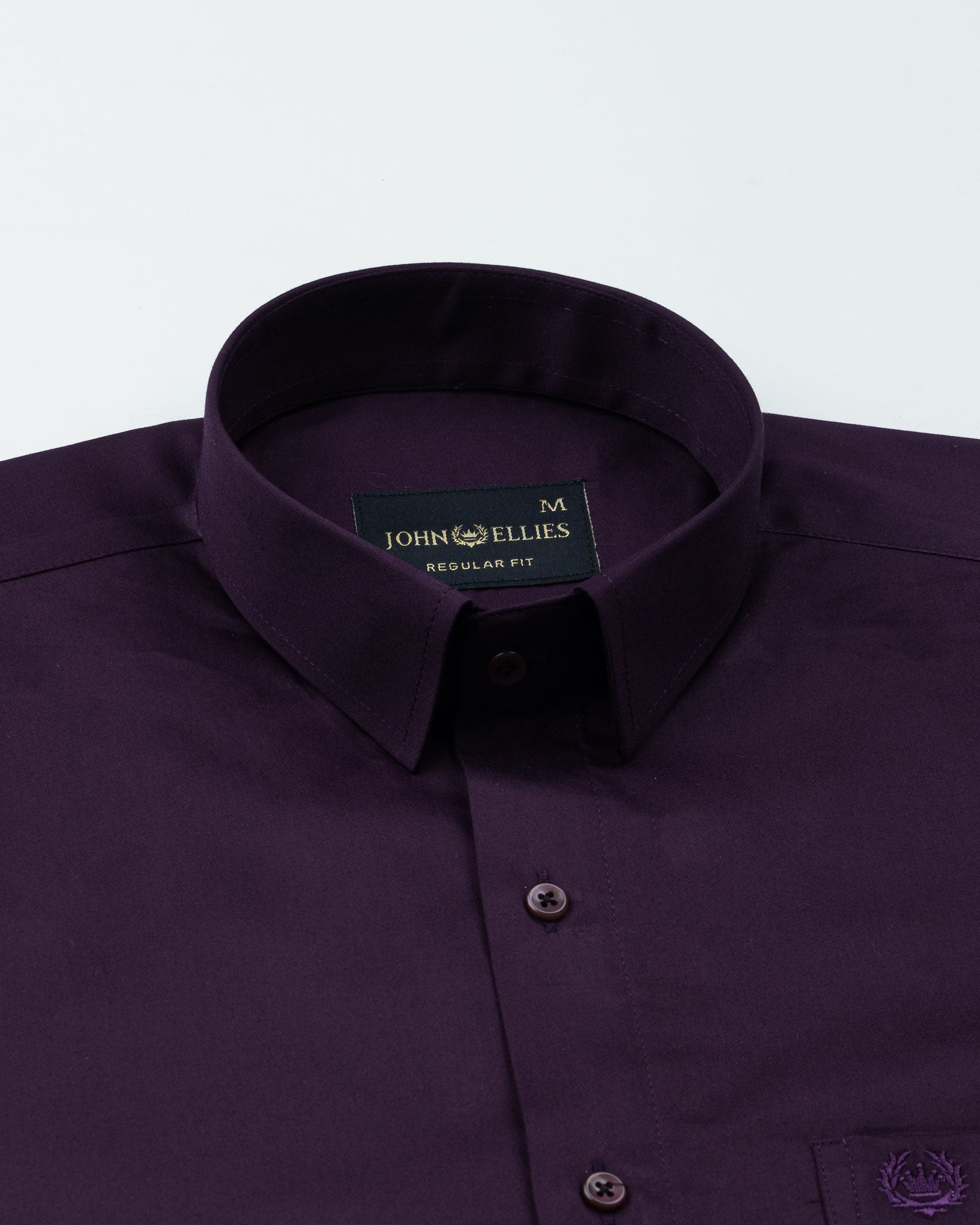 Rezos Purple Plain Premium Cotton Shirt - John Ellies