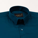 Rezos Teal Plain Premium Cotton Shirt - John Ellies