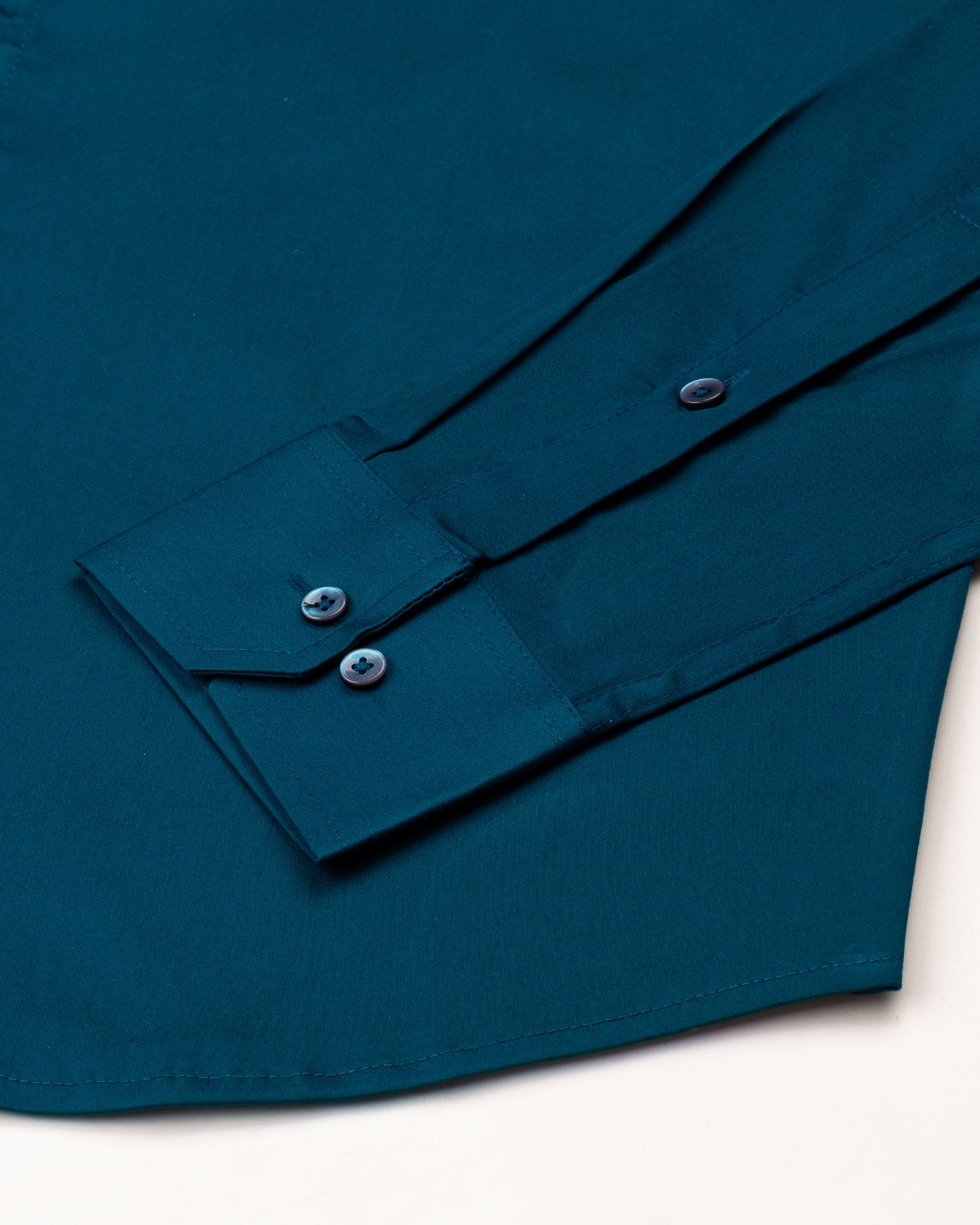 Rezos Teal Plain Premium Cotton Shirt - John Ellies