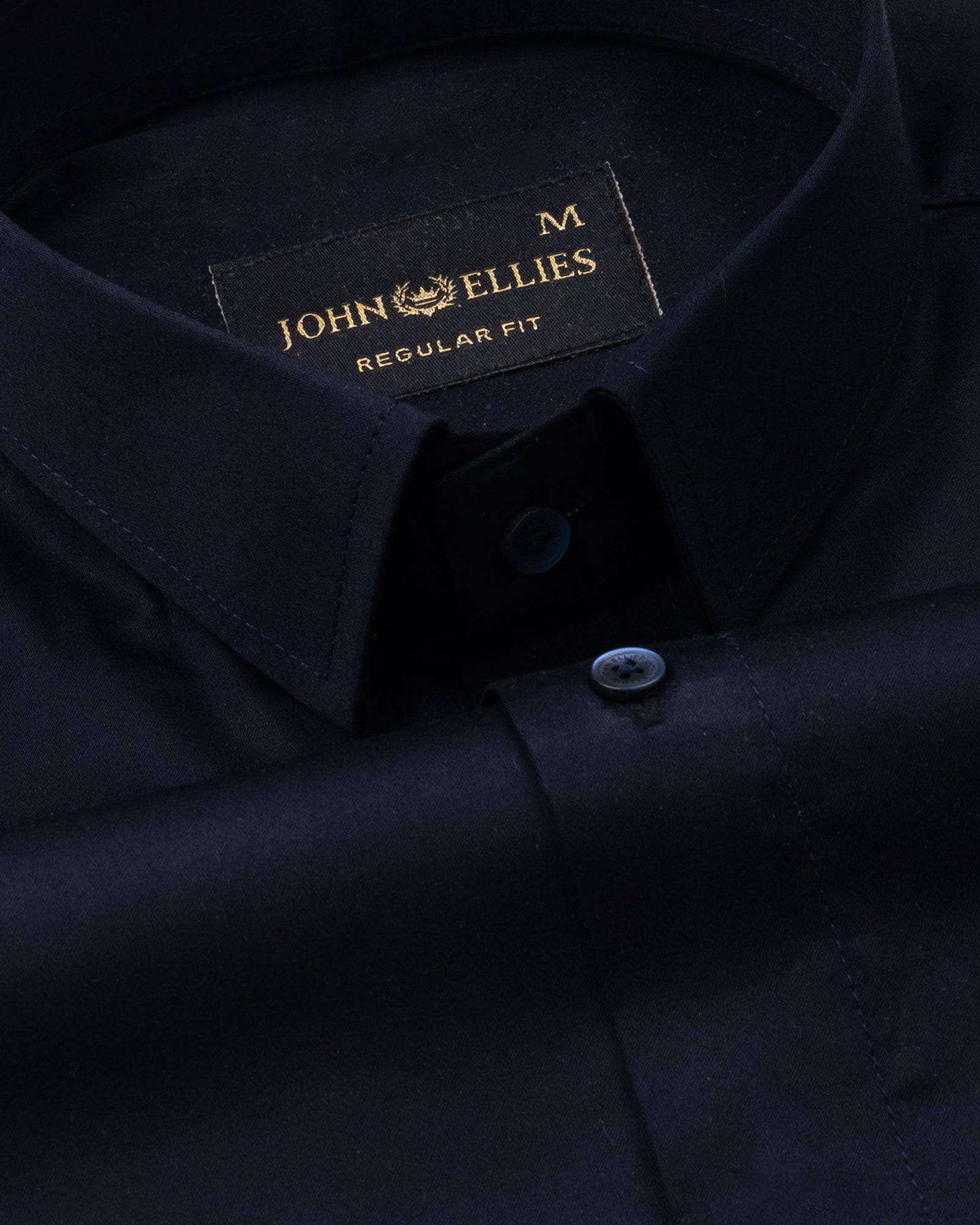 Rezos Navy Blue Plain Premium Cotton Shirt - John Ellies
