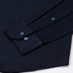 Rezos Navy Blue Plain Premium Cotton Shirt - John Ellies