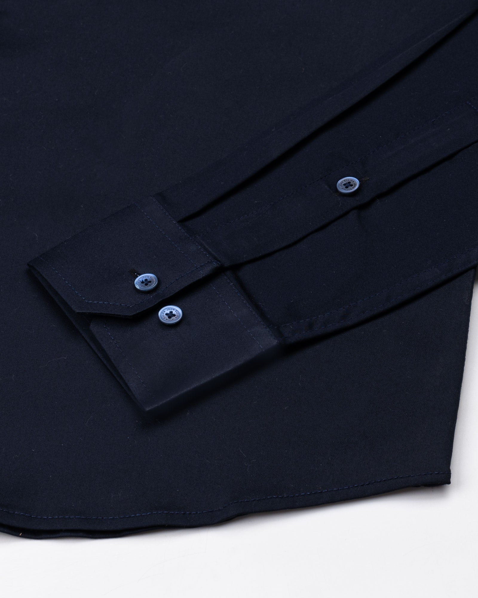 Rezos Navy Blue Plain Premium Cotton Shirt - John Ellies