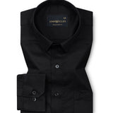 Rezos Black Plain Premium Cotton Shirt - John Ellies