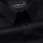 Rezos Black Plain Premium Cotton Shirt - John Ellies
