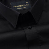 Rezos Black Plain Premium Cotton Shirt - John Ellies