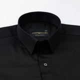 Rezos Black Plain Premium Cotton Shirt - John Ellies