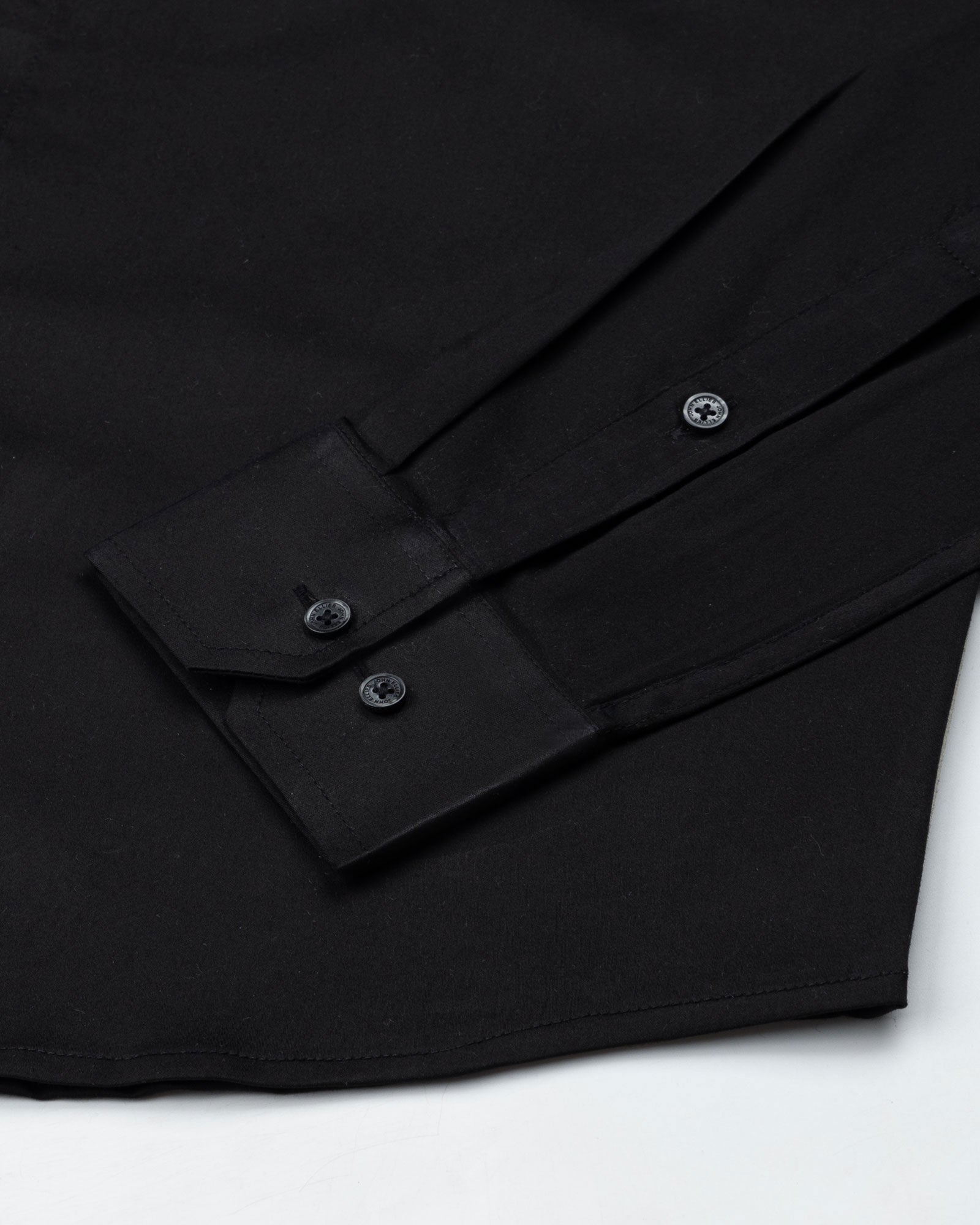 Rezos Black Plain Premium Cotton Shirt - John Ellies