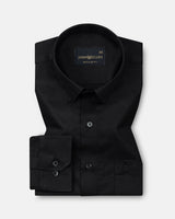 Rezos Black Plain Premium Cotton Shirt