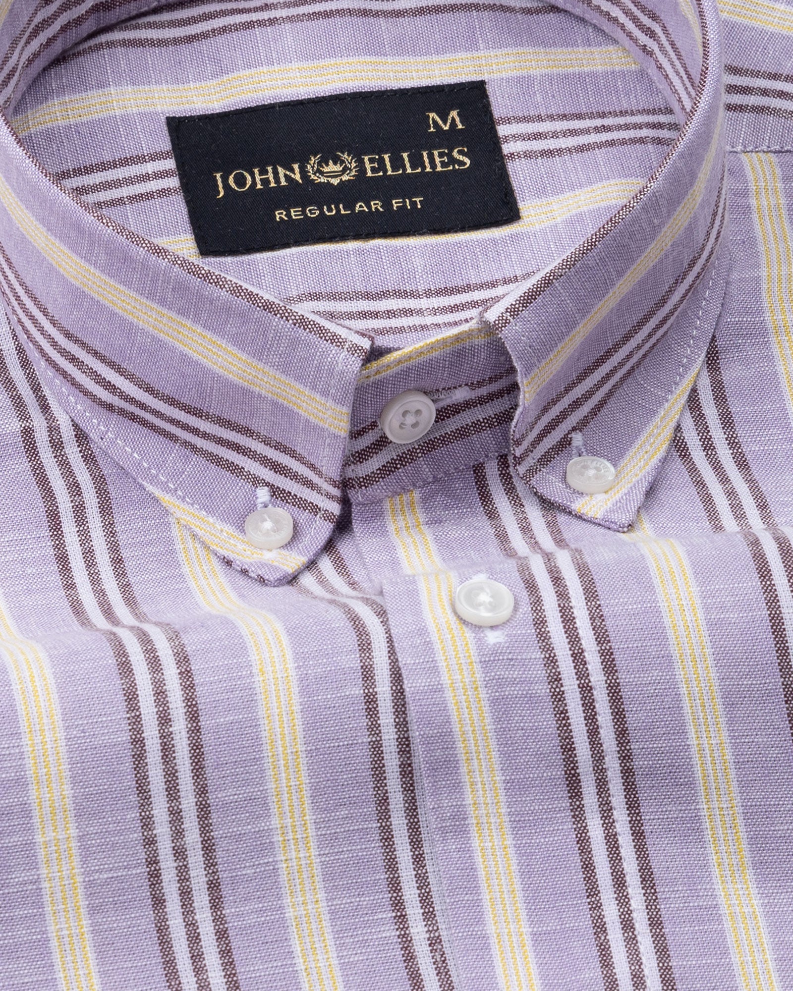Hervals Lavender Stripes Button Down Cotton Shirt - John Ellies