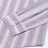 Hervals Lavender Stripes Button Down Cotton Shirt - John Ellies