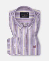 Hervals Lavender Stripes Button Down Cotton Shirt