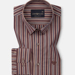 Hervals Beige & Brown Stripes Cotton Shirt - John Ellies