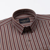 Hervals Beige & Brown Stripes Cotton Shirt - John Ellies