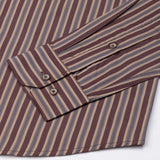 Hervals Beige & Brown Stripes Cotton Shirt - John Ellies
