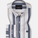 Hervals Grey Stripes Cotton Shirt - John Ellies