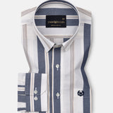 Hervals Grey Stripes Cotton Shirt - John Ellies