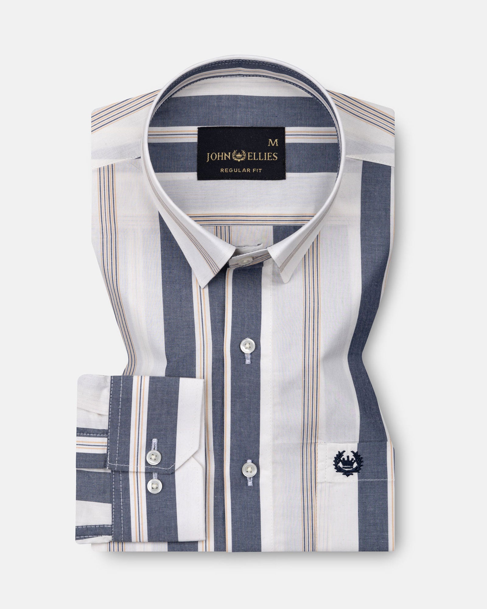 Hervals Grey Stripes Cotton Shirt - John Ellies