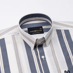Hervals Grey Stripes Cotton Shirt - John Ellies