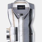 Hervals Green Stripes Cotton Shirt - John Ellies