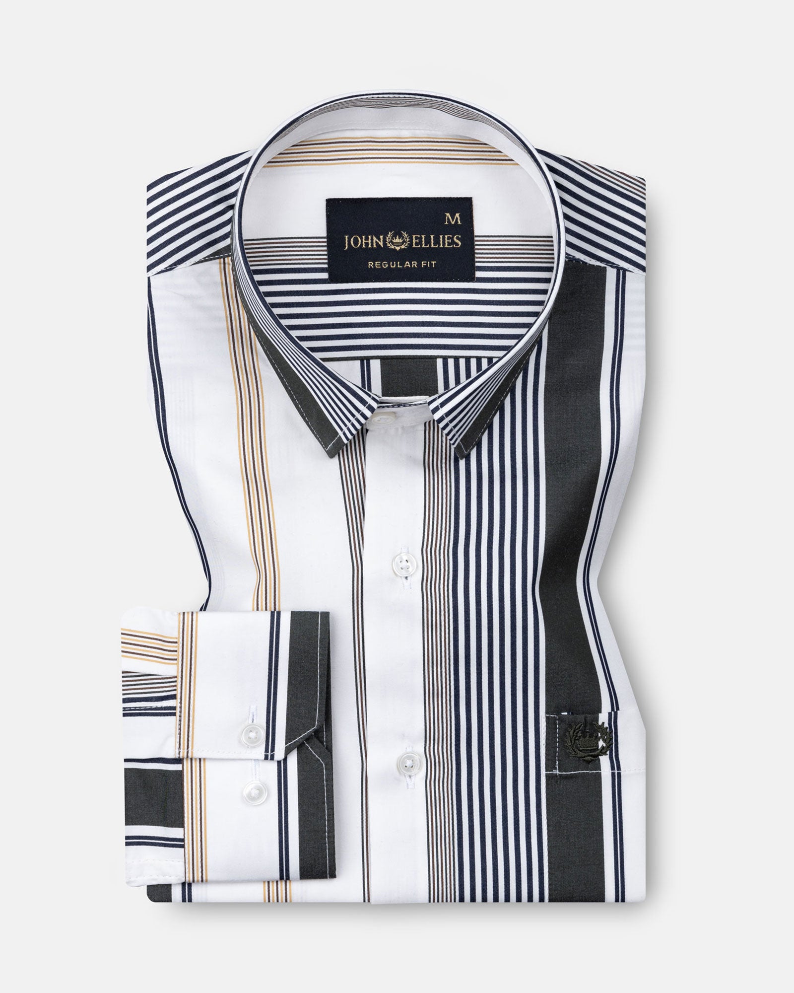 Hervals Green Stripes Cotton Shirt - John Ellies