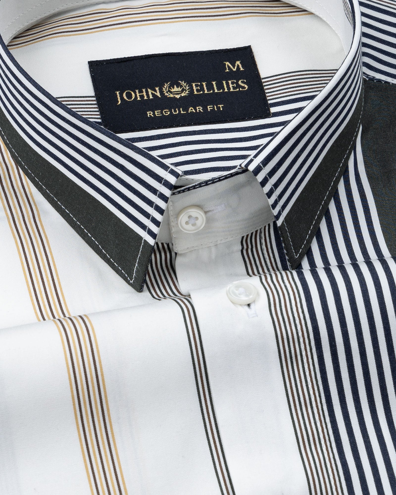Hervals Green Stripes Cotton Shirt - John Ellies