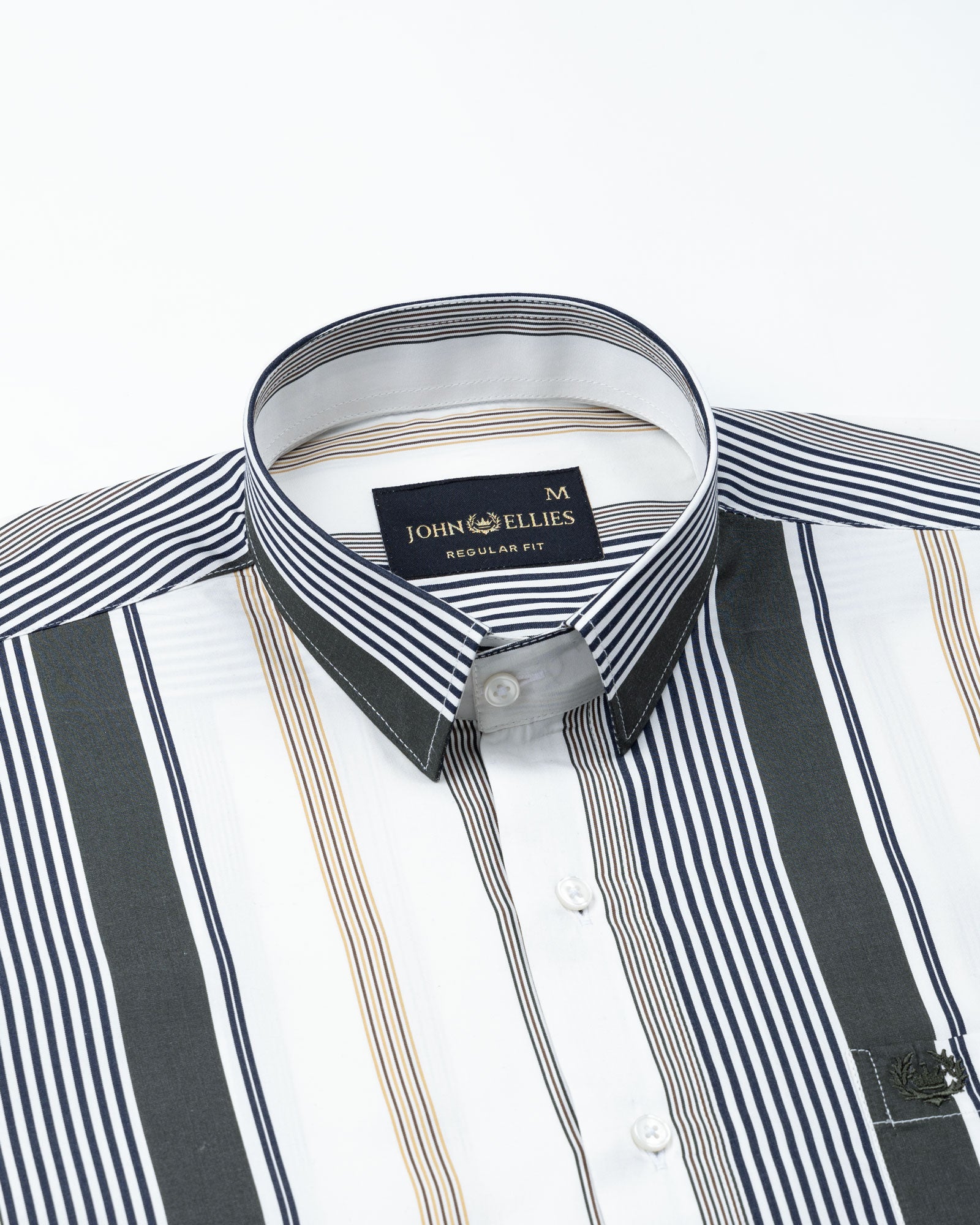 Hervals Green Stripes Cotton Shirt - John Ellies