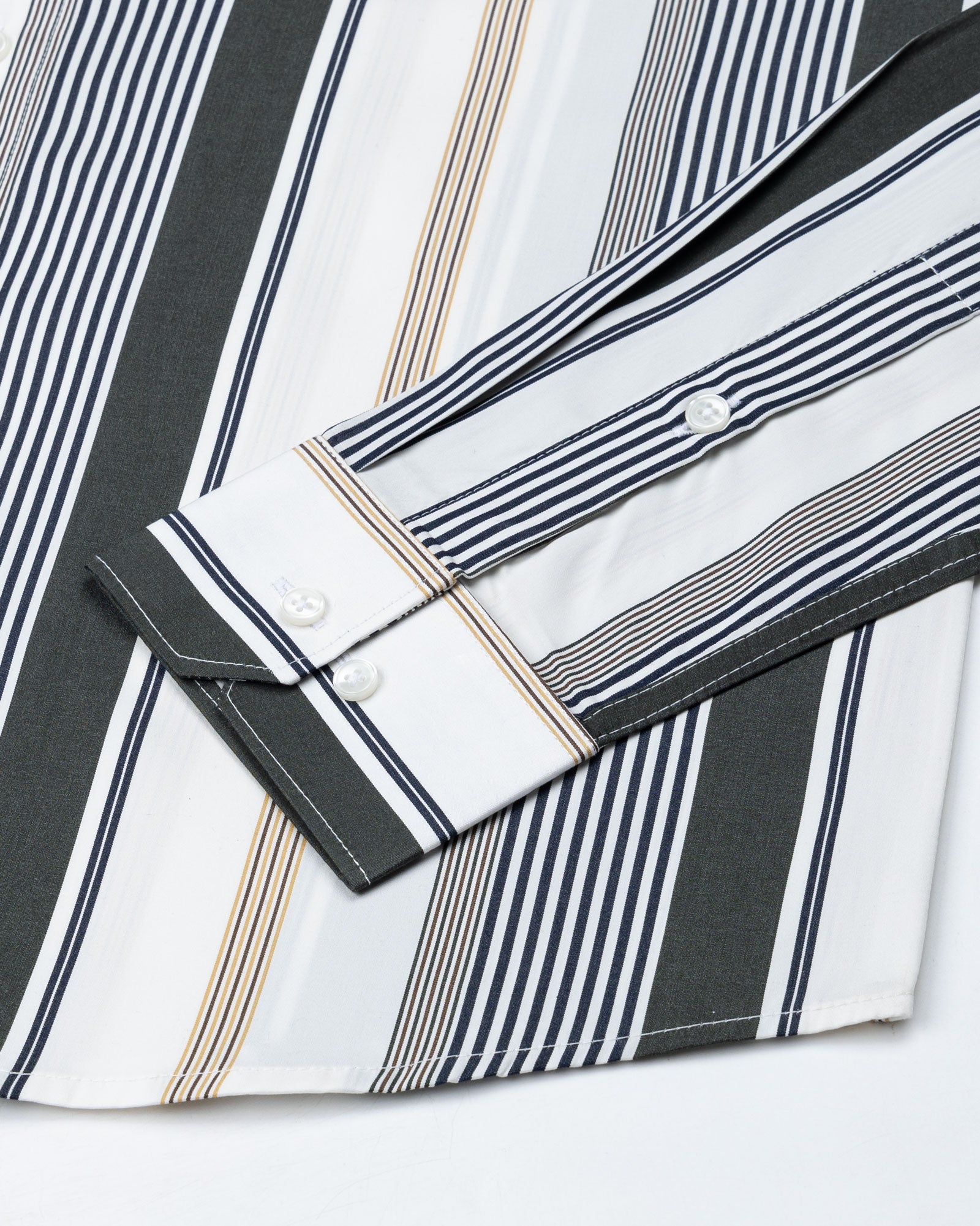 Hervals Green Stripes Cotton Shirt - John Ellies