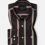 Hervals Brown Stripes Cotton Shirt - John Ellies