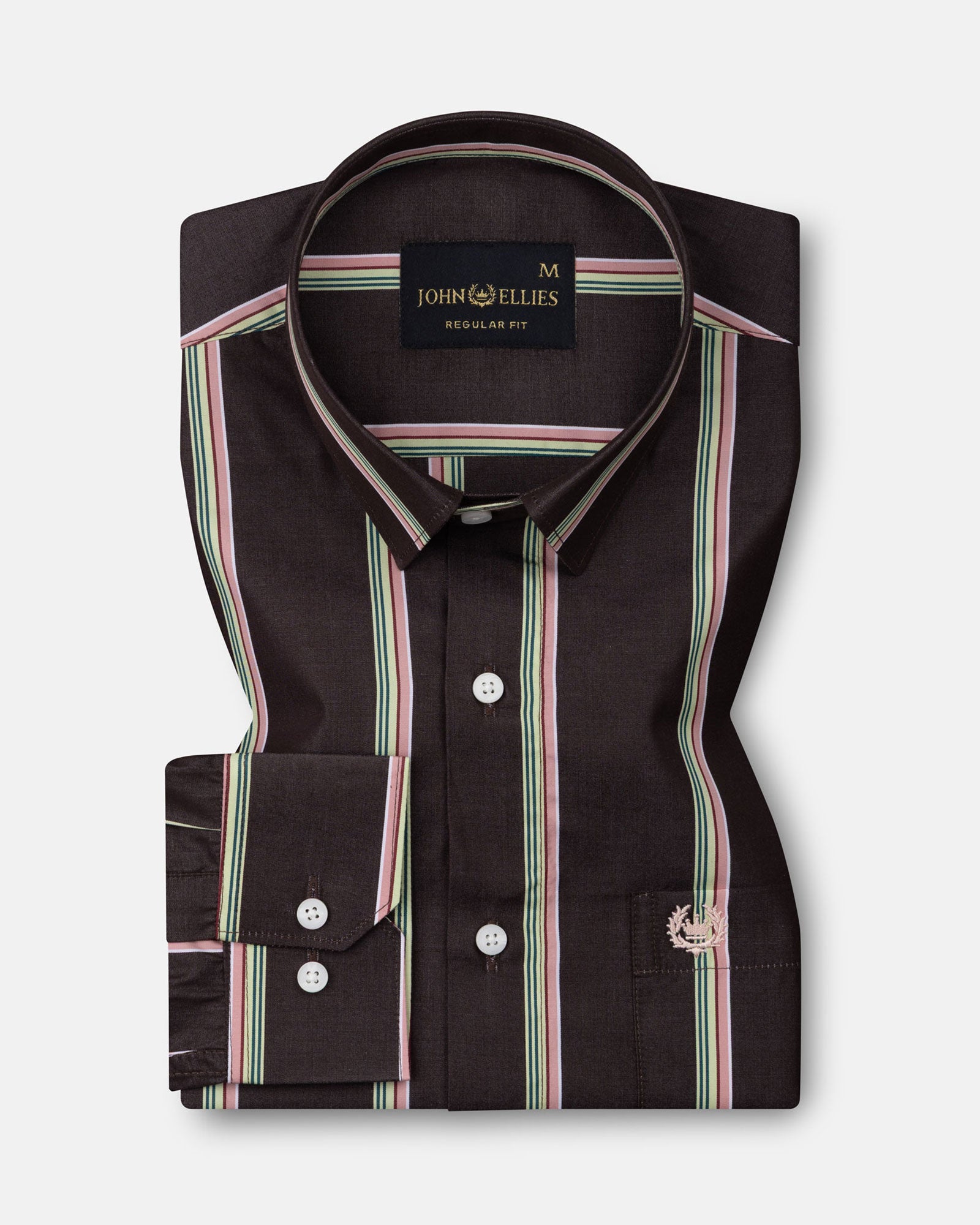 Hervals Brown Stripes Cotton Shirt - John Ellies