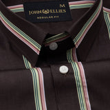 Hervals Brown Stripes Cotton Shirt - John Ellies