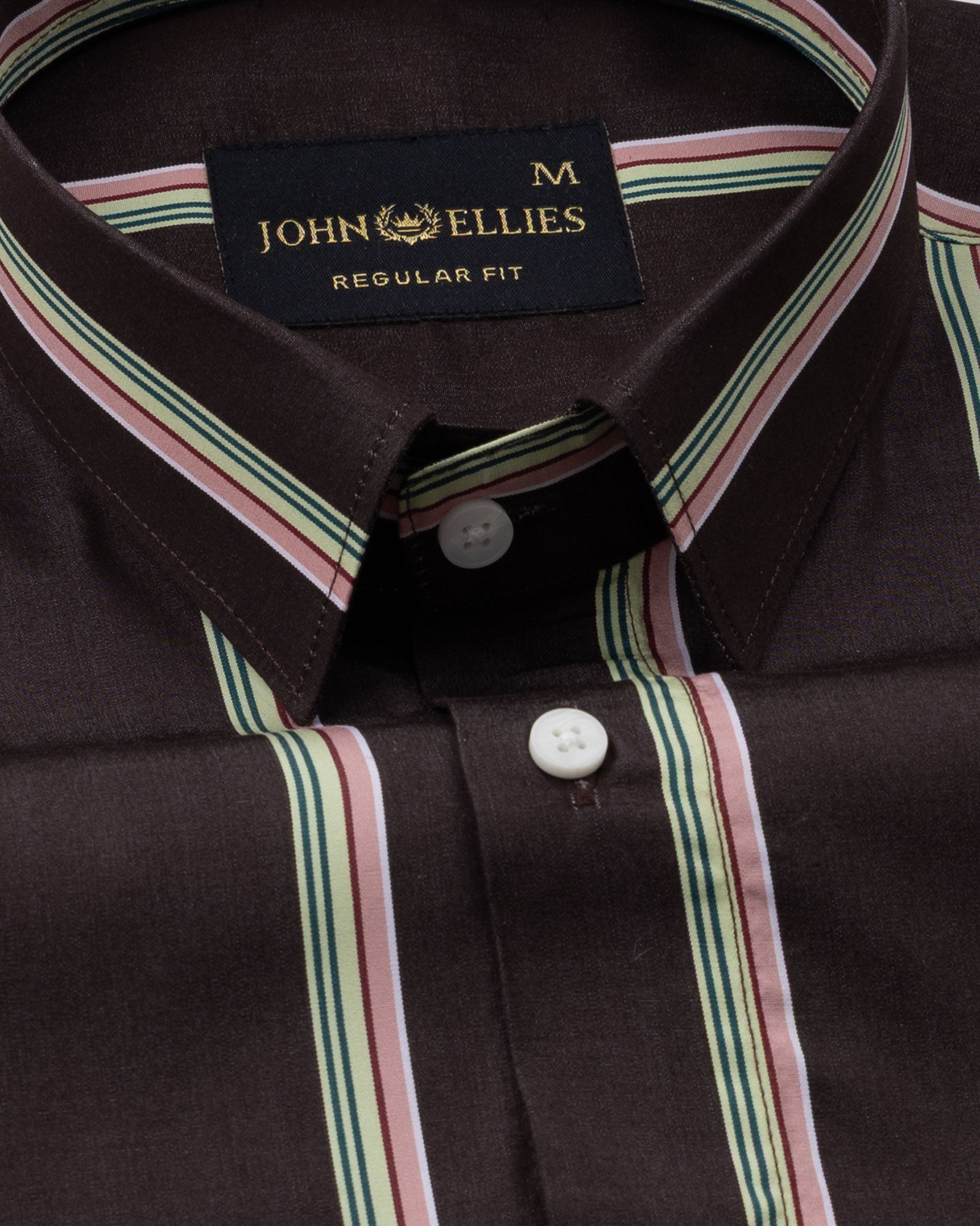 Hervals Brown Stripes Cotton Shirt - John Ellies