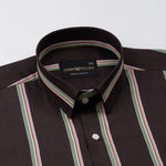 Hervals Brown Stripes Cotton Shirt - John Ellies