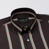 Hervals Brown Stripes Cotton Shirt - John Ellies