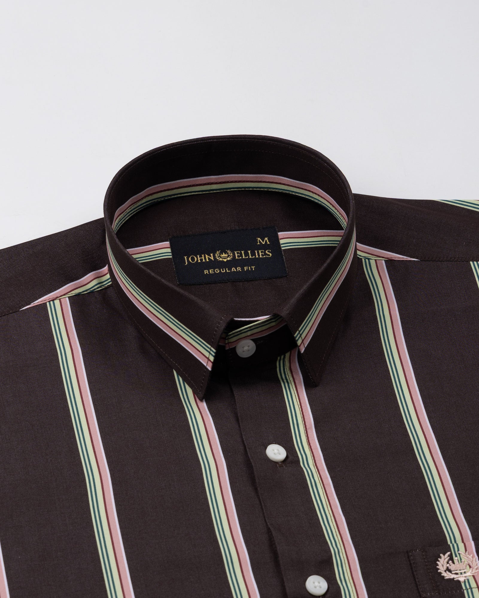 Hervals Brown Stripes Cotton Shirt - John Ellies