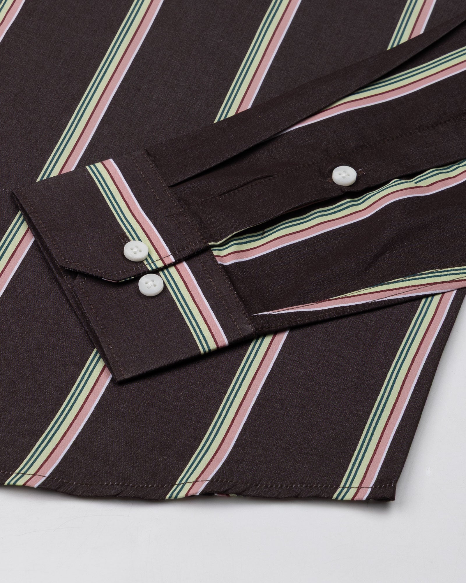 Hervals Brown Stripes Cotton Shirt - John Ellies