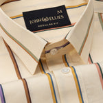 Hervals Cream Stripes Cotton Shirt - John Ellies
