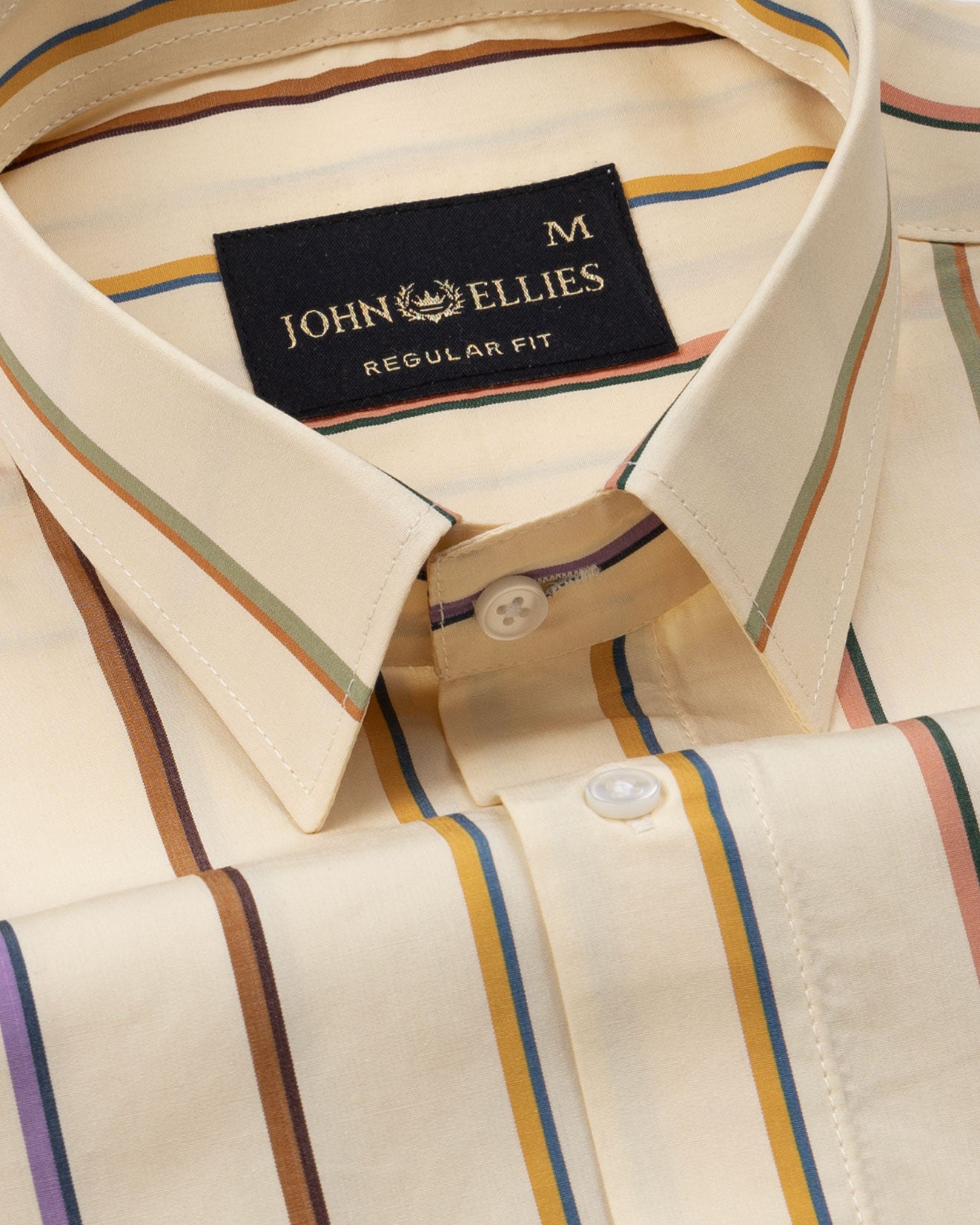 Hervals Cream Stripes Cotton Shirt - John Ellies