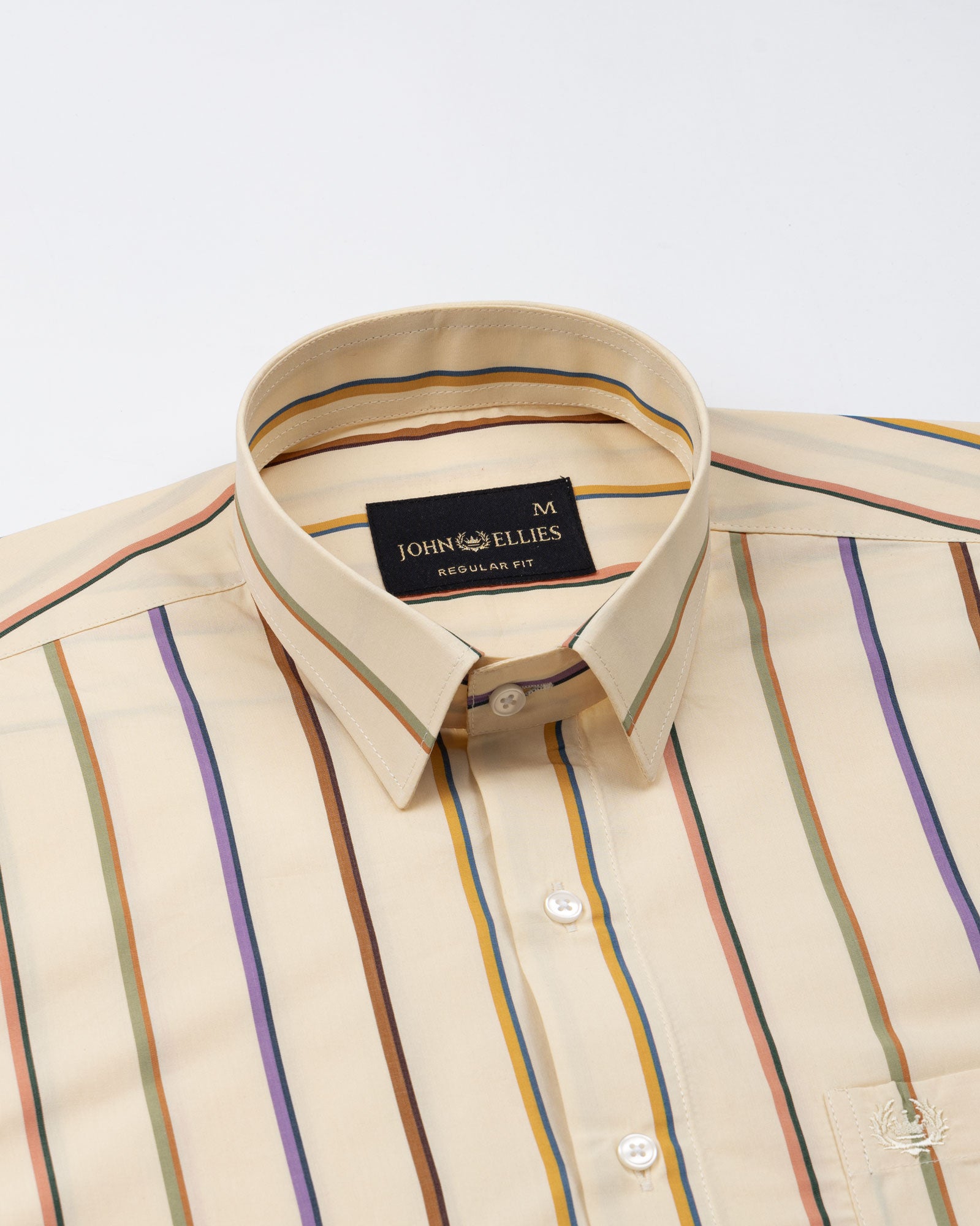 Hervals Cream Stripes Cotton Shirt - John Ellies
