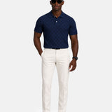 Caelum Navy Blue Cotton Polo T-Shirt