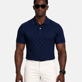 Caelum Navy Blue Cotton Polo T-Shirt
