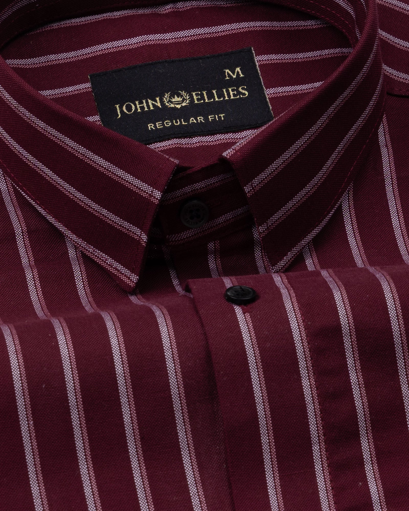 Hervals Maroon Stripes Cotton Shirt - John Ellies