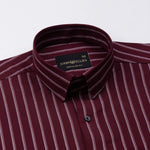 Hervals Maroon Stripes Cotton Shirt - John Ellies