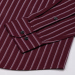 Hervals Maroon Stripes Cotton Shirt - John Ellies
