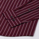Hervals Maroon Stripes Cotton Shirt - John Ellies
