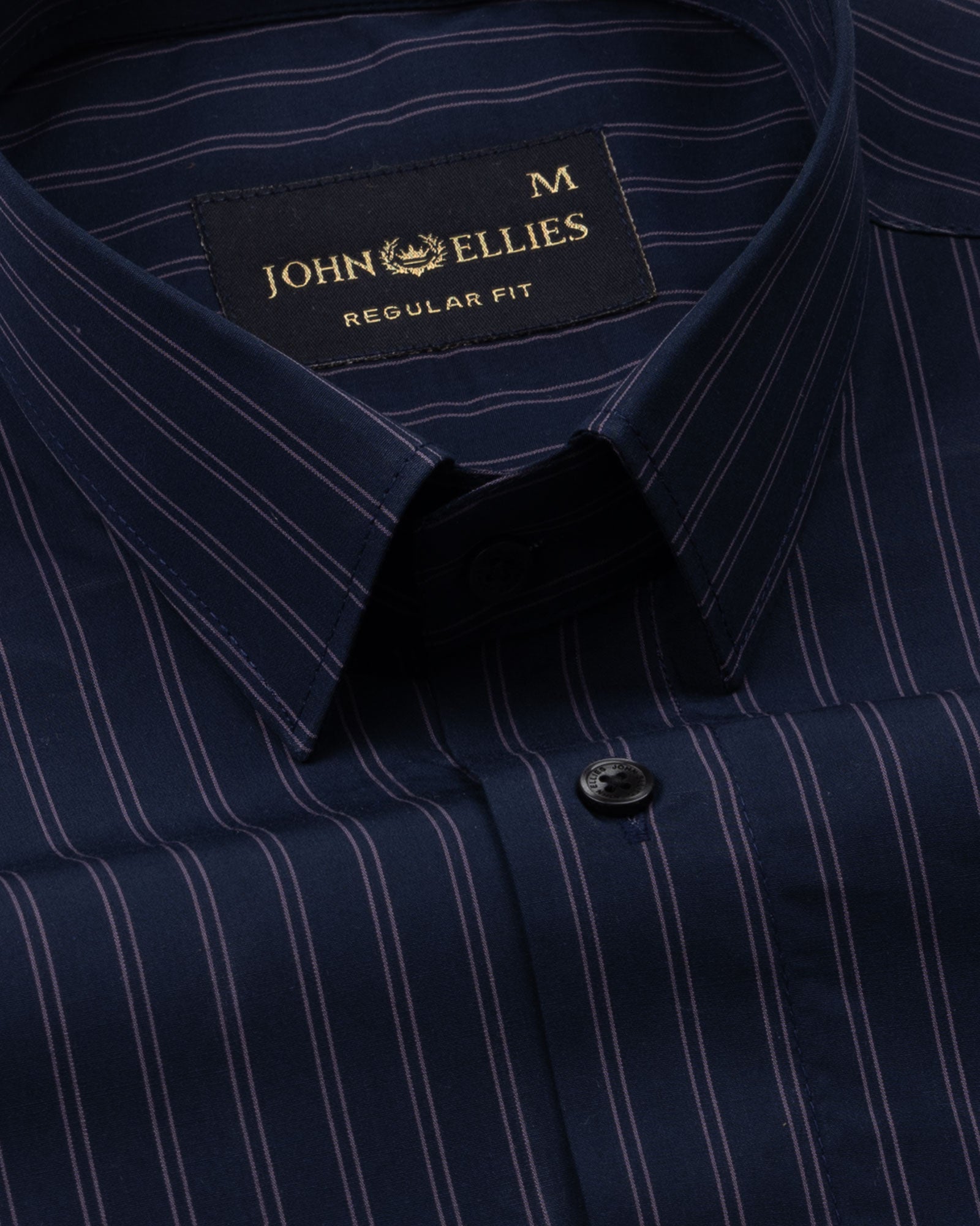 Hervals Navy Blue Stripes Cotton Shirt - John Ellies
