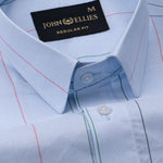 Hervals Powder Blue Stripes Cotton Shirt - John Ellies